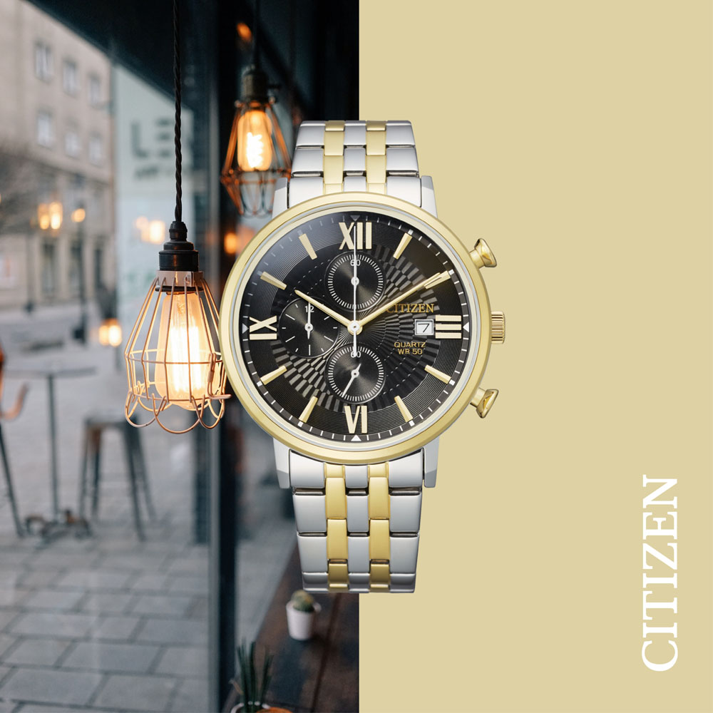 Citizen Quartz Chronograph AN3616-75E Two Tone Mens Watch