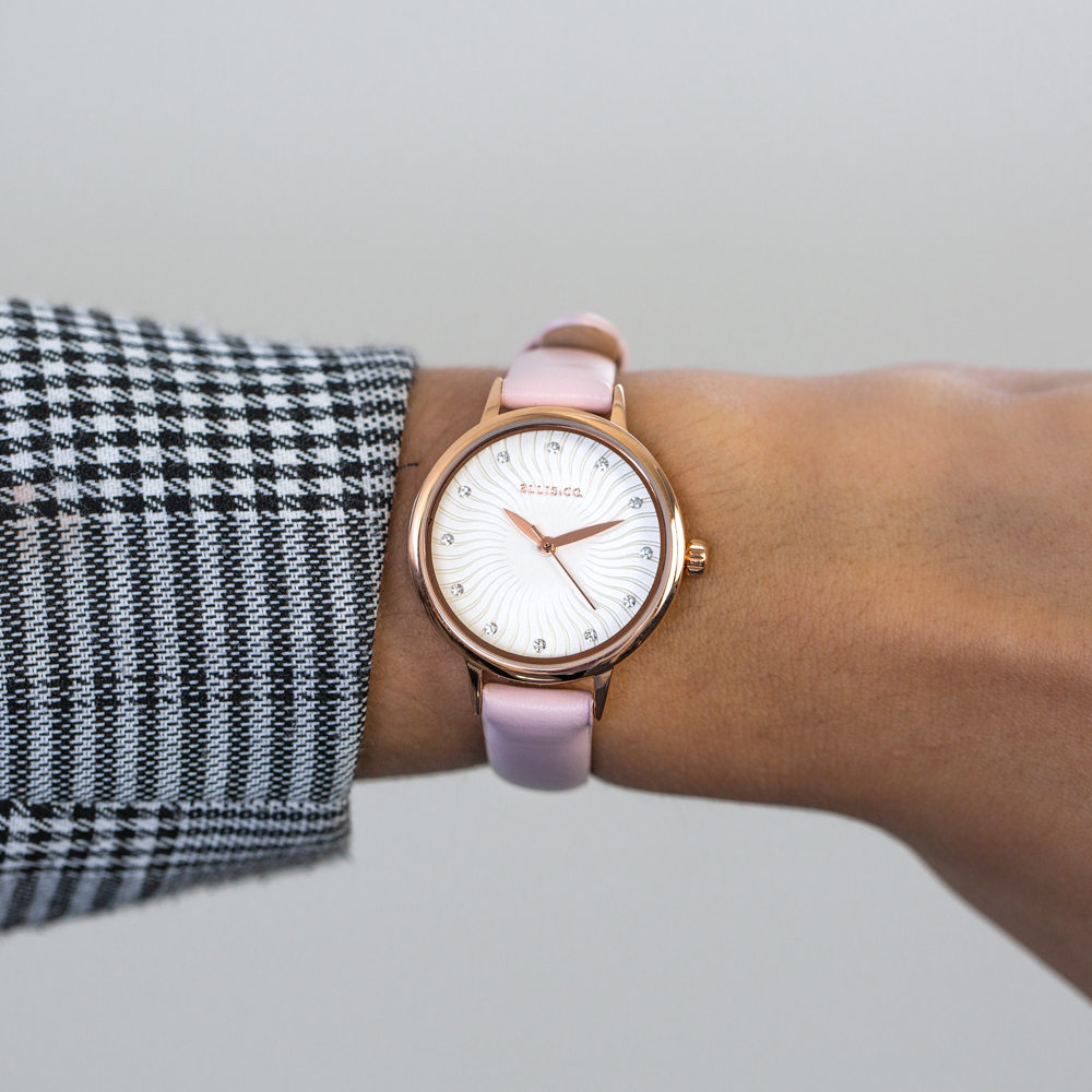 Ellis & Co 'Sonia' Pink Leather Womens Watch