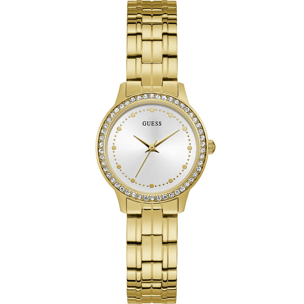 Guess Chelsea W1209L2 Gold Tone Stone Set Womens Watch