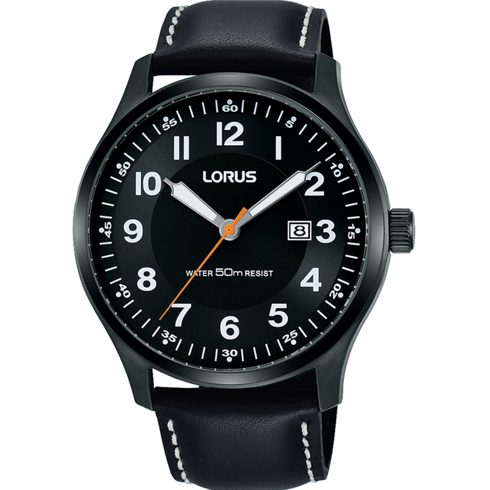 Lorus RH941HX9 Black Leather Mens Watch